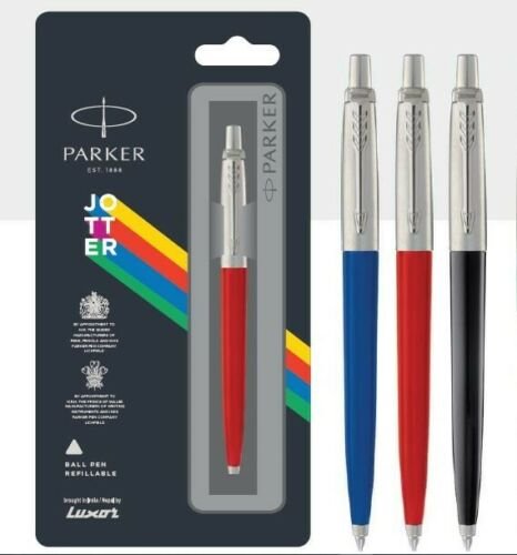 PARKER JOTTER STANDARD 3 PACK + 1 FREE BLACK INK REFILLS