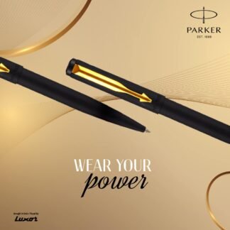 Parker Vector Gold Trim Ball Pen, Matte Black & Silver