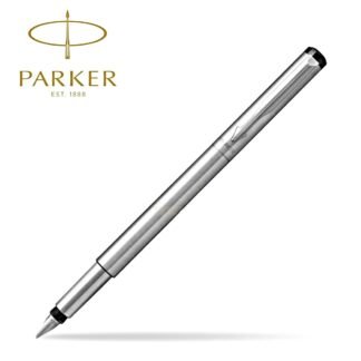 PARKER VECTOR STAINLESS STEEL SILVER CT FOUNTAIN PEN