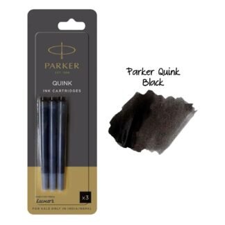 Parker Quink Fountain Pen Ink Cartridges- Black and Blue | Pack of 3