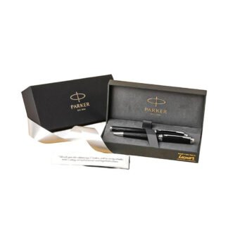 Parker Ambient Lacque Black Chrome Trim F/ Pen and Ball Pen Set