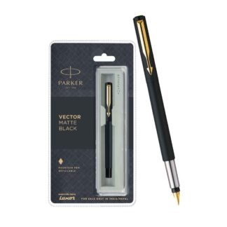 Parker Vector GT Fountain Pen, Matte Black & Stainless Steel