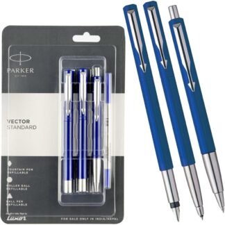 PARKER VECTOR STANDARD 3 PEN SET - BLUE INK