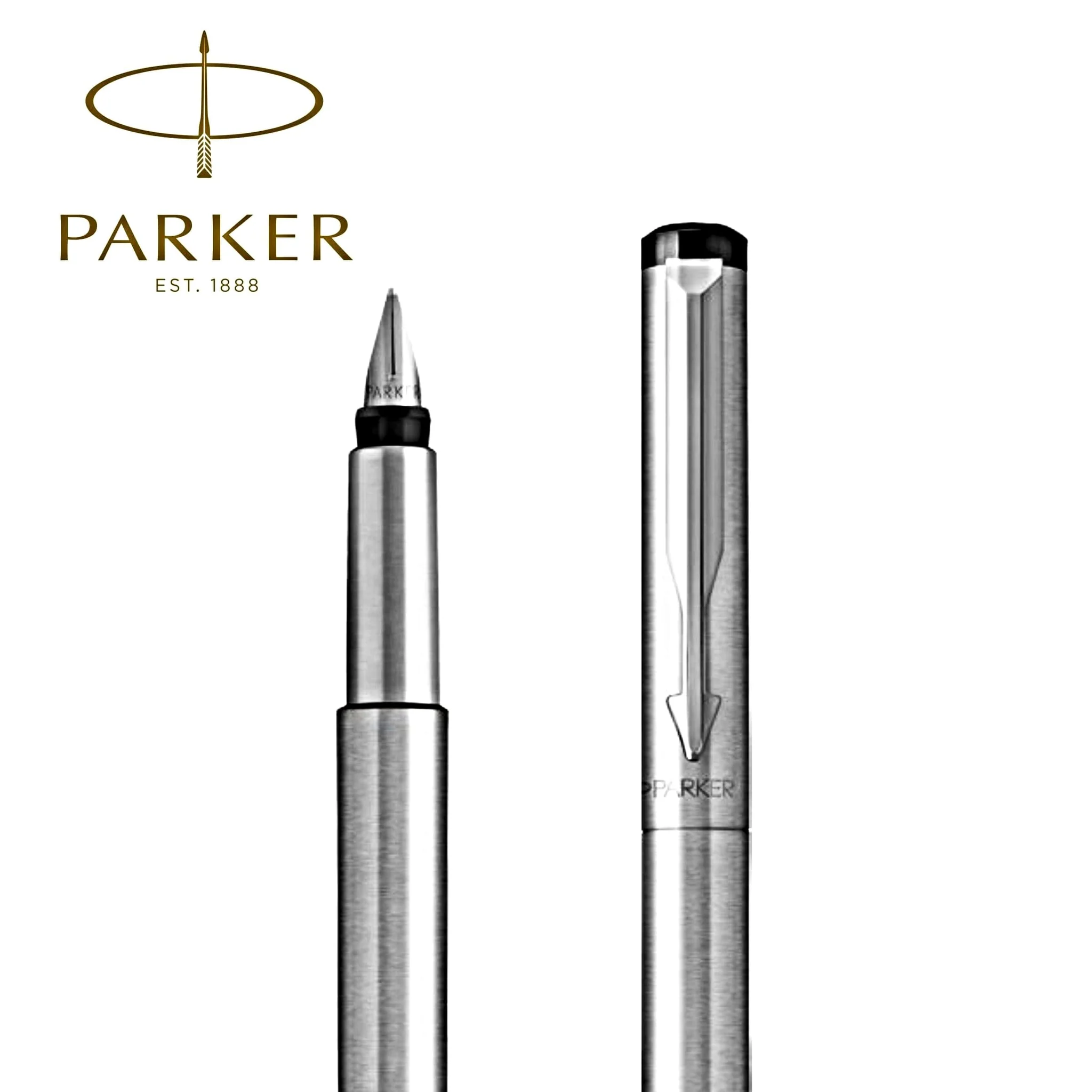 Parker Vector GT Fountain Pen, Matte Black & Stainless Steel - Image 2