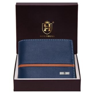 HORNBULL Denial Navy Leather Wallet for Men | Genuine Leather
