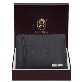 HORNBULL Men's Stylist Black Genuine Leather Wallet