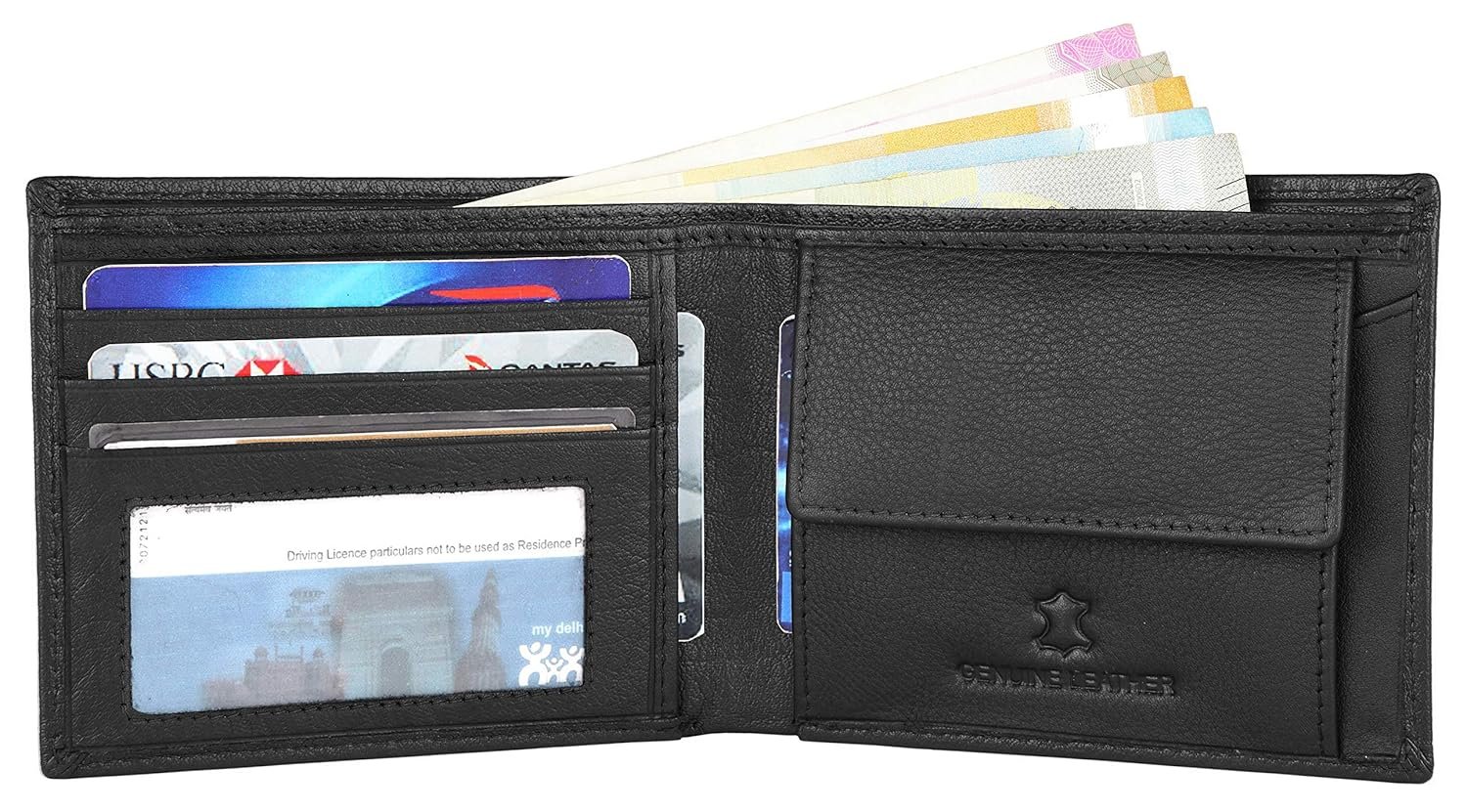 NAPA HIDE Black Leather Wallet for Men I Handcrafted - Image 3