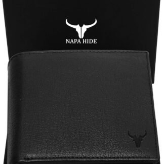 NAPA HIDE Black Leather Wallet for Men I Handcrafted