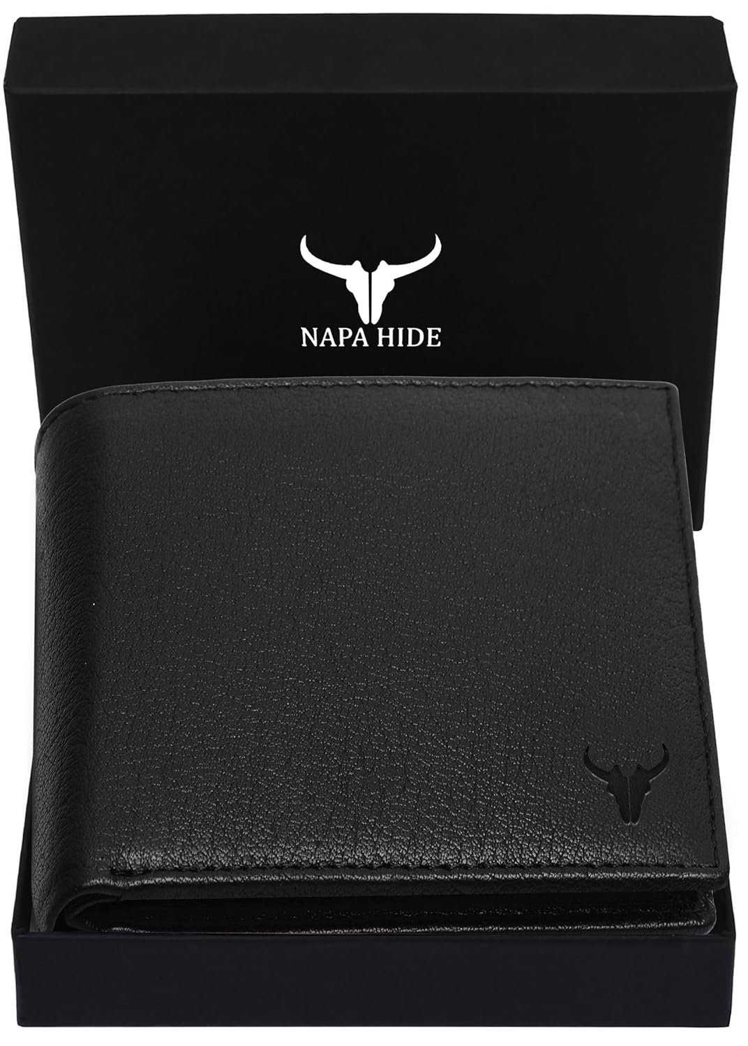 NAPA HIDE Black Leather Wallet for Men I Handcrafted